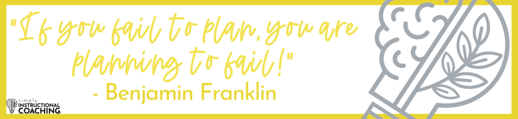 “If you fail to plan, you are planning to fail!” Benjamin Franklin
