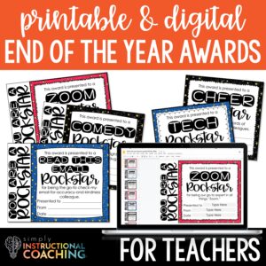 End of the year teacher awards with digital