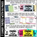 Teacher appreciation printable thank you cards with seven candy themes and 56 total pages