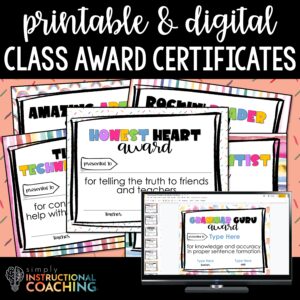 Class Award Certificates Cover